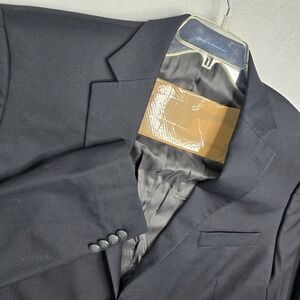Hart Schaffner Marx Mens Navy Wool Blazer Suit Jacket 48 XL 2B 2-vent sport coat